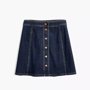 Madewell Stretch Denim A-Line Mini Skirt: Button-Front Edition